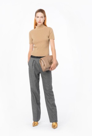 TANNIN BEIGE Pinko Ribbed wool and cashmere sweater | EMYHC50852