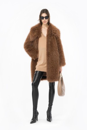 TANNIN BEIGE Pinko Wool sweater with ruching | EMYVG46381