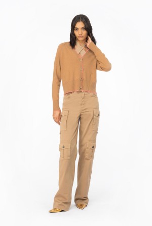 TOBACCO BROWN Pinko Short cashmere cardigan | EMYVG13129