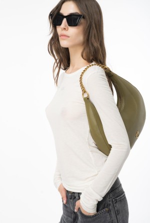 VANILLA ICE-CREAM WHITE Pinko Long-sleeved sweater with Love Birds embroidery | EMYVG24010