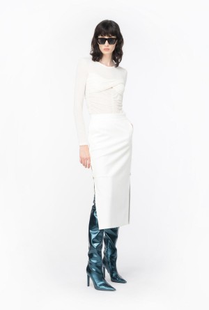 VANILLA ICE-CREAM WHITE Pinko Sweater with front gathering | MYCIF29026