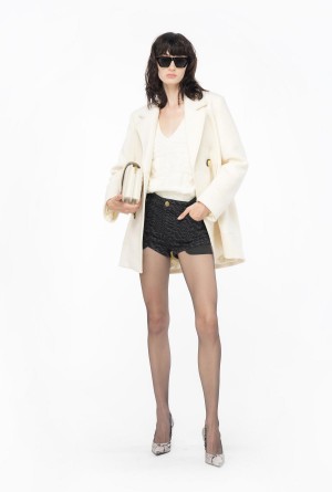 VANILLA ICE-CREAM WHITE Pinko Terry-stitched sweater with 3D effect | MMYFT81813