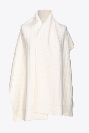 VANILLA ICE-CREAM WHITE Pinko Terry-stitched scarf | SMYVO32802