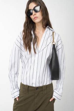 WHITE/BLACK Pinko Double-stripe shirt | SMYNY35551