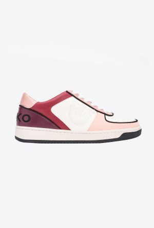 WHITE/PINK/RED Pinko Basketball Sneakers | LMYSX74339