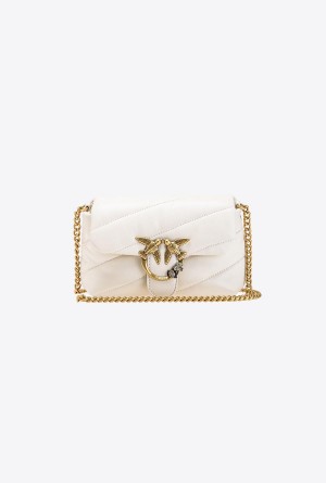 WHITE+WHITE-ANTIQUE GOLD Pinko Baby Love Bag Puff Jewel | AMYWC29807