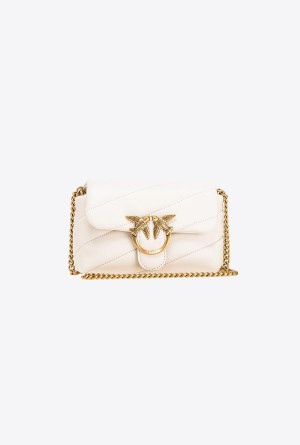 WHITE+WHITE-ANTIQUE GOLD Pinko Baby Love Bag Puff Maxi Quilt | MYICD47016