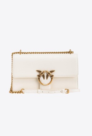 WHITE+WHITE-ANTIQUE GOLD Pinko Classic Love Bag One Simply | ZMYNQ86278
