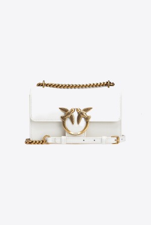 WHITE+WHITE-ANTIQUE GOLD Pinko Mini Love Bag One Simply | FMYHY71797