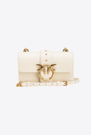 WHITE+WHITE-ANTIQUE GOLD Pinko Mini Love Bag One Simply | MYNEJ40074