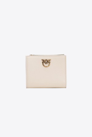 WHITE+WHITE-ANTIQUE GOLD Pinko Mini leather wallet | MYJKU14730