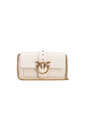 WHITE+WHITE-ANTIQUE GOLD Pinko Pocket Love Bag One Simply | MYCIF65456