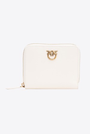 WHITE+WHITE-ANTIQUE GOLD Pinko Square leather zip-around purse | MYIIZ46284