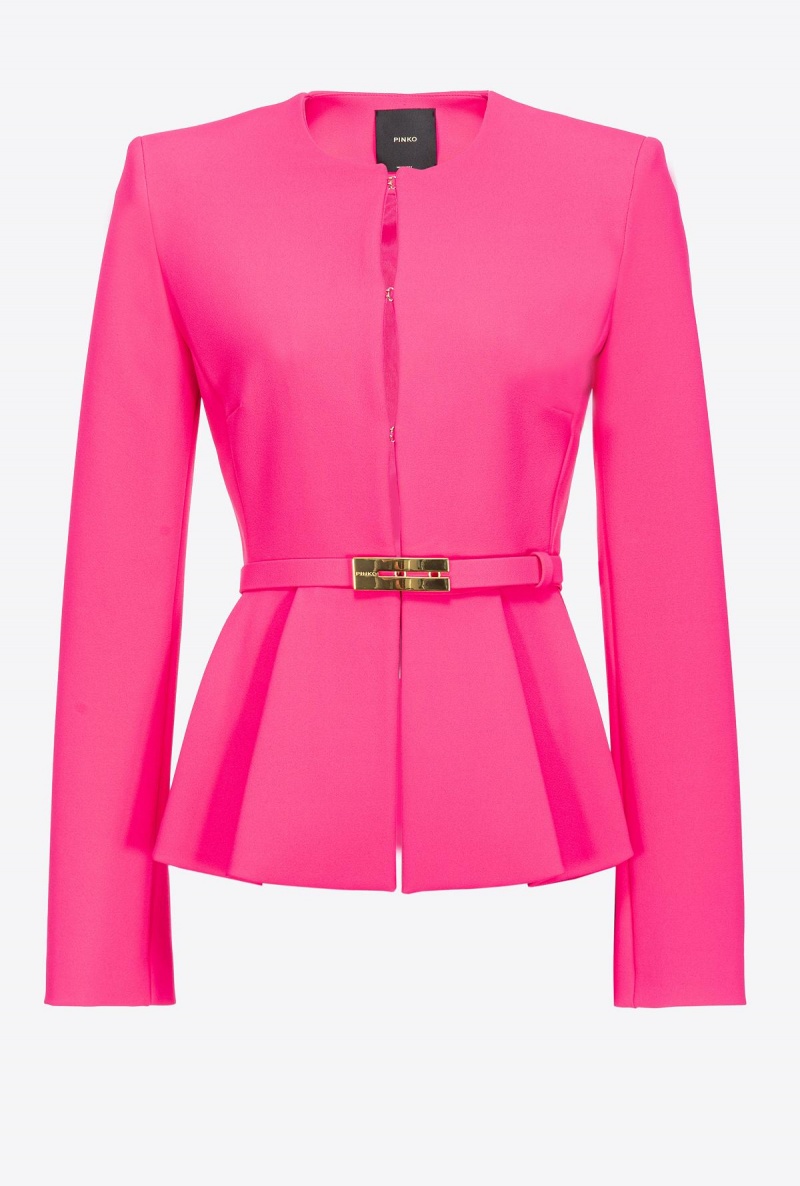 BEETROOT Pinko Elegant crepe blazer with belt | FMYHY25135