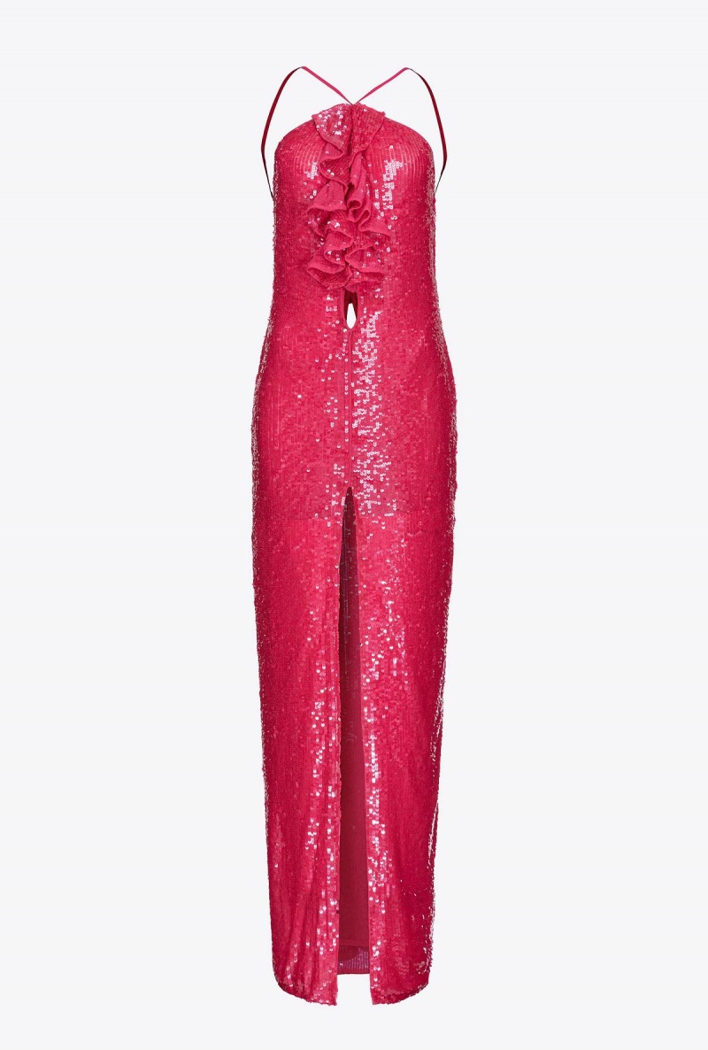 BEETROOT Pinko Fully sequinned dress with ruching | SMYVO89513