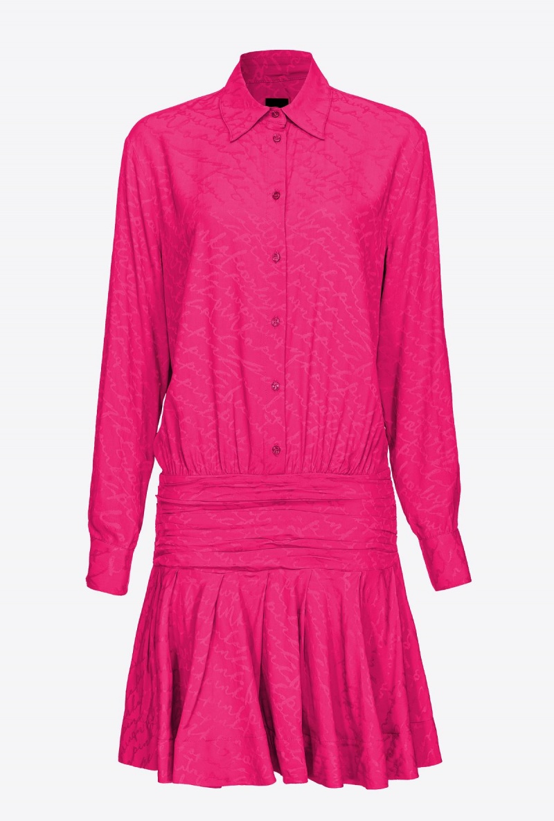 BEETROOT Pinko Jacquard shirt dress with fluid logo | MYEGJ13237