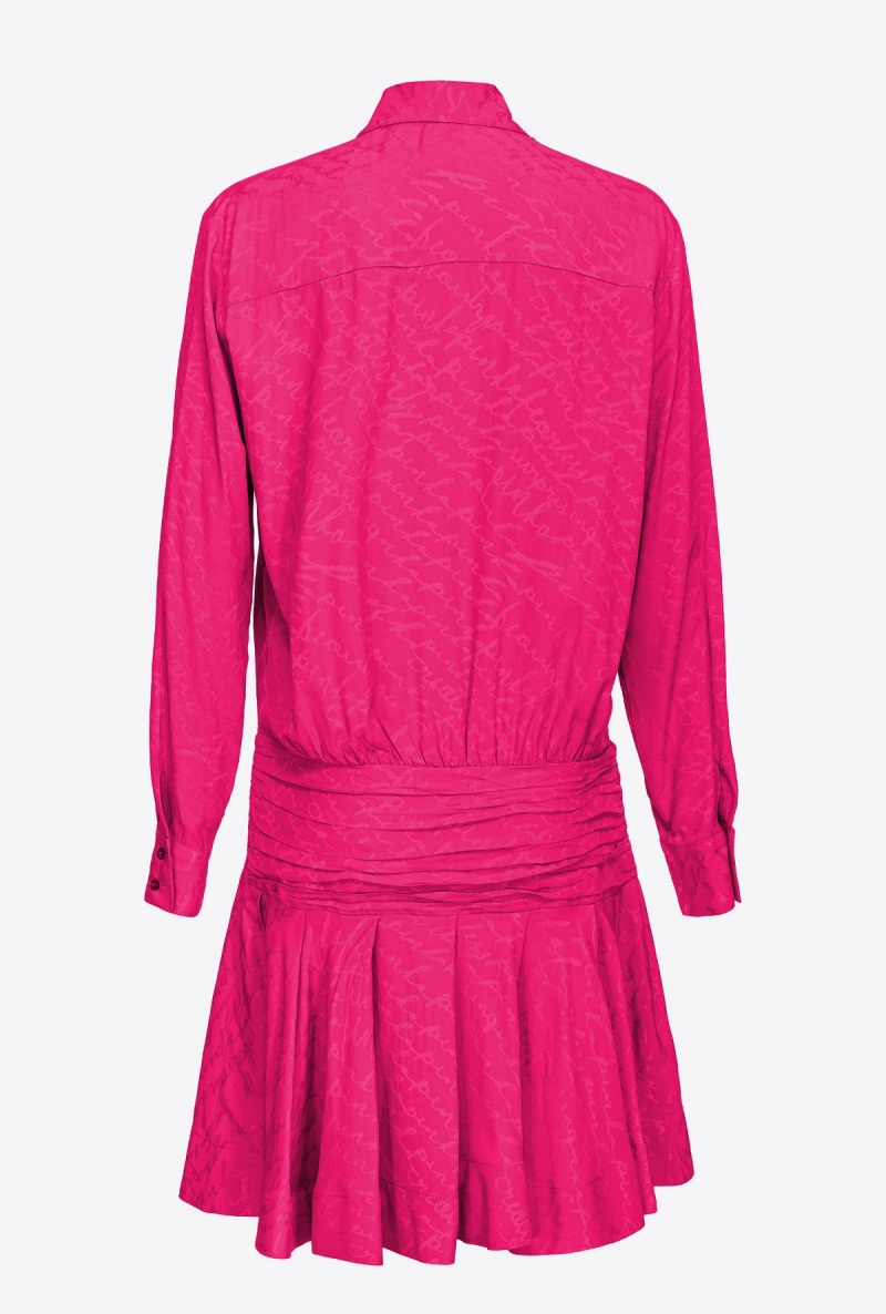 BEETROOT Pinko Jacquard shirt dress with fluid logo | MYEGJ13237
