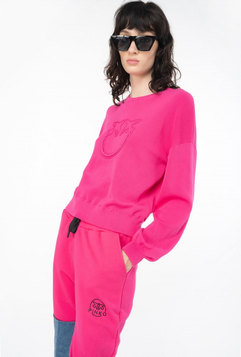 BEETROOT Pinko Joggers with glossy Love Birds logo | MYIIZ90524