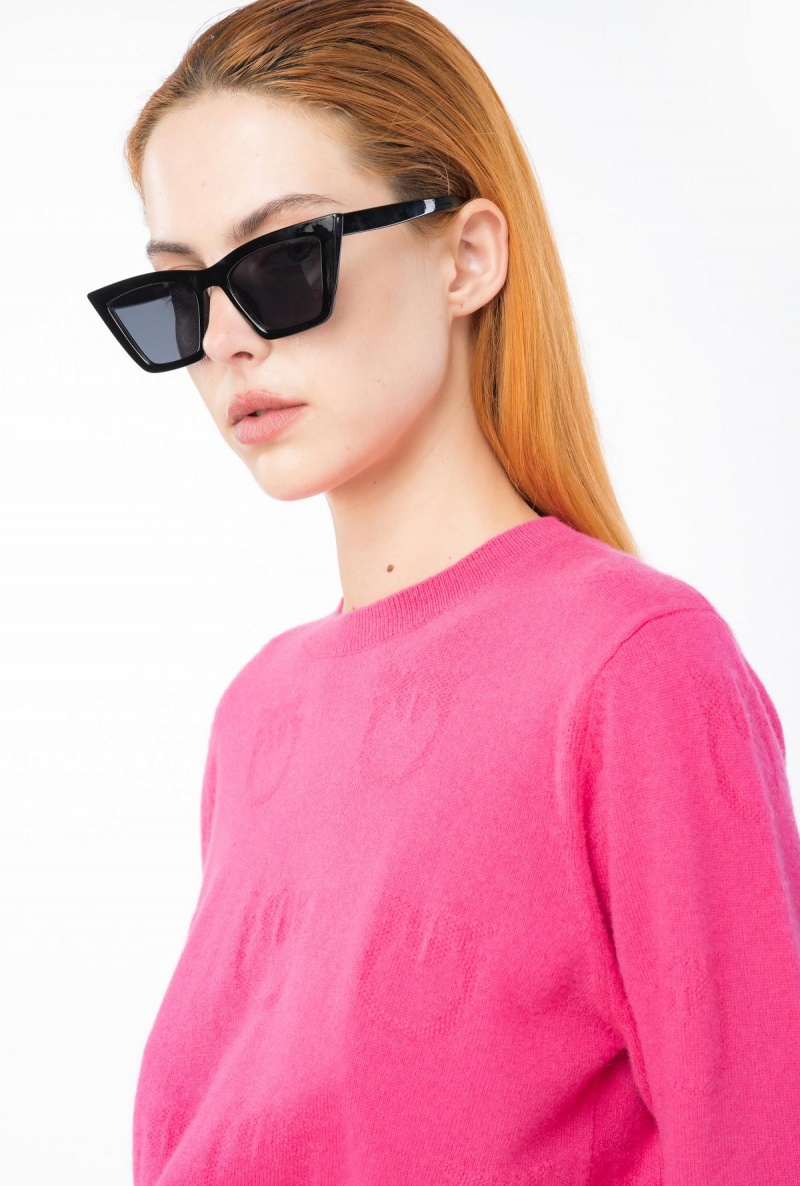 BEETROOT Pinko Love Birds cashmere sweater | AMYWC89298
