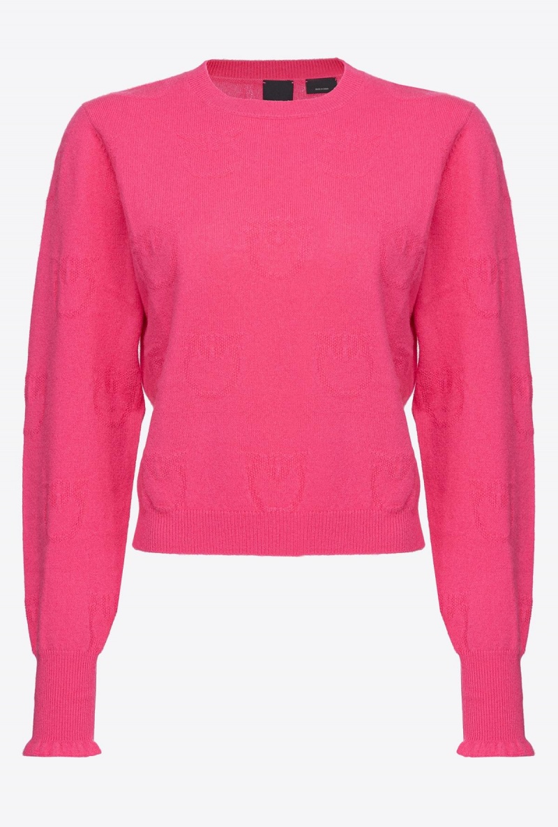BEETROOT Pinko Love Birds cashmere sweater | AMYWC89298