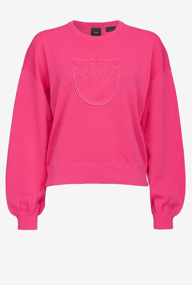 BEETROOT Pinko Sweater with Love Birds appliqué | SMYVO52955