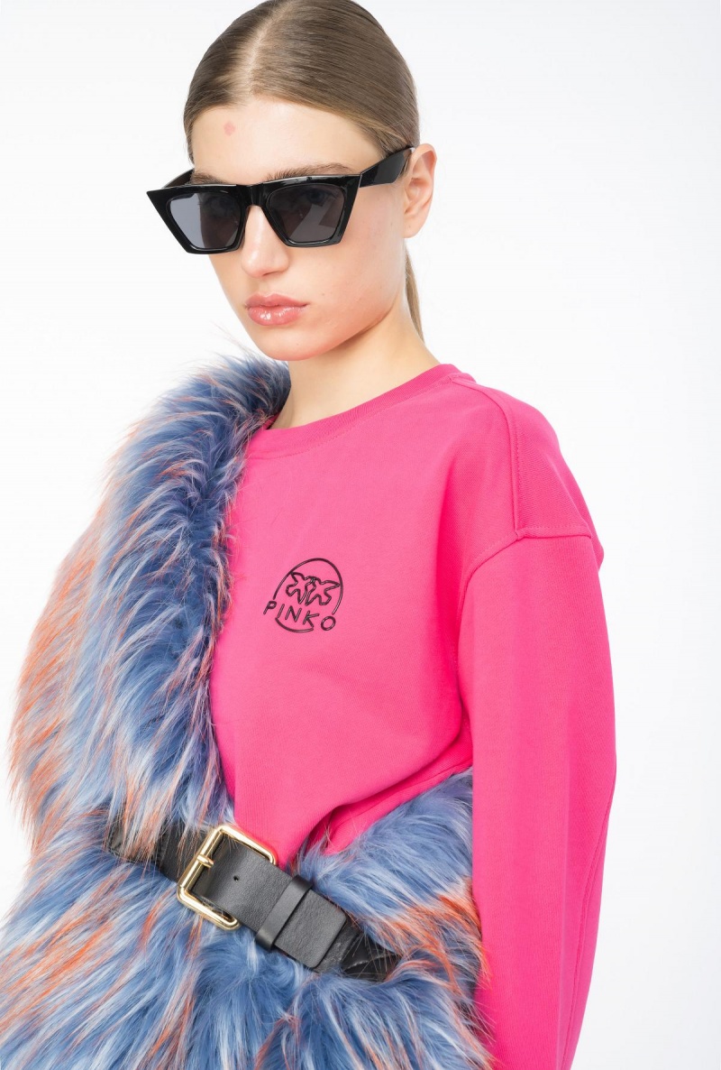 BEETROOT Pinko Sweatshirt with glossy Love Birds logo | BMYSO24219