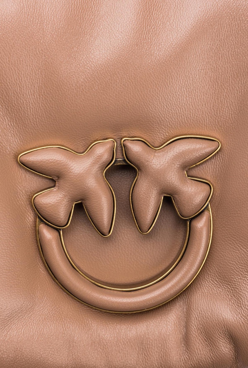 BEIGE-GINGERBREAD-BLOCK COLOUR Pinko Classic Love Bag Click Puff | ZMYNQ22361