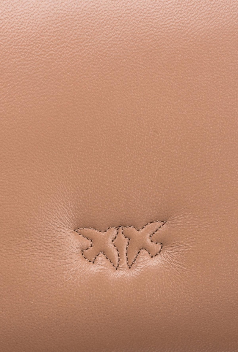 BEIGE-GINGERBREAD-BLOCK COLOUR Pinko Classic Love Bag Click Puff | ZMYNQ22361