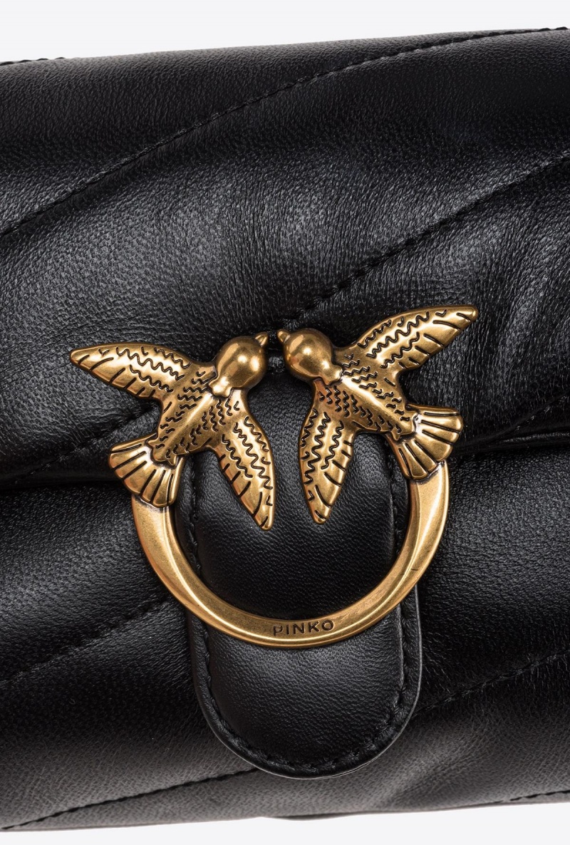 BLACK-ANTIQUE GOLD Pinko Baby Love Bag Puff Maxi Quilt | QMYWA27656