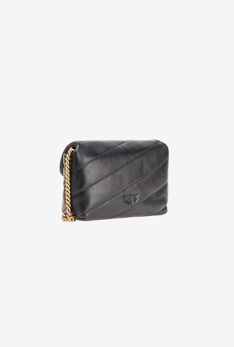 BLACK-ANTIQUE GOLD Pinko Baby Love Bag Puff Maxi Quilt | FMYUI44370