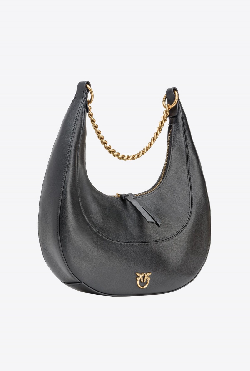 BLACK-ANTIQUE GOLD Pinko Classic Brioche Bag Hobo | MYICD71755