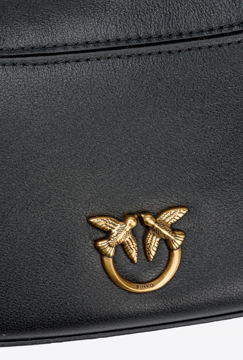 BLACK-ANTIQUE GOLD Pinko Classic Brioche Bag Hobo | MYICD71755