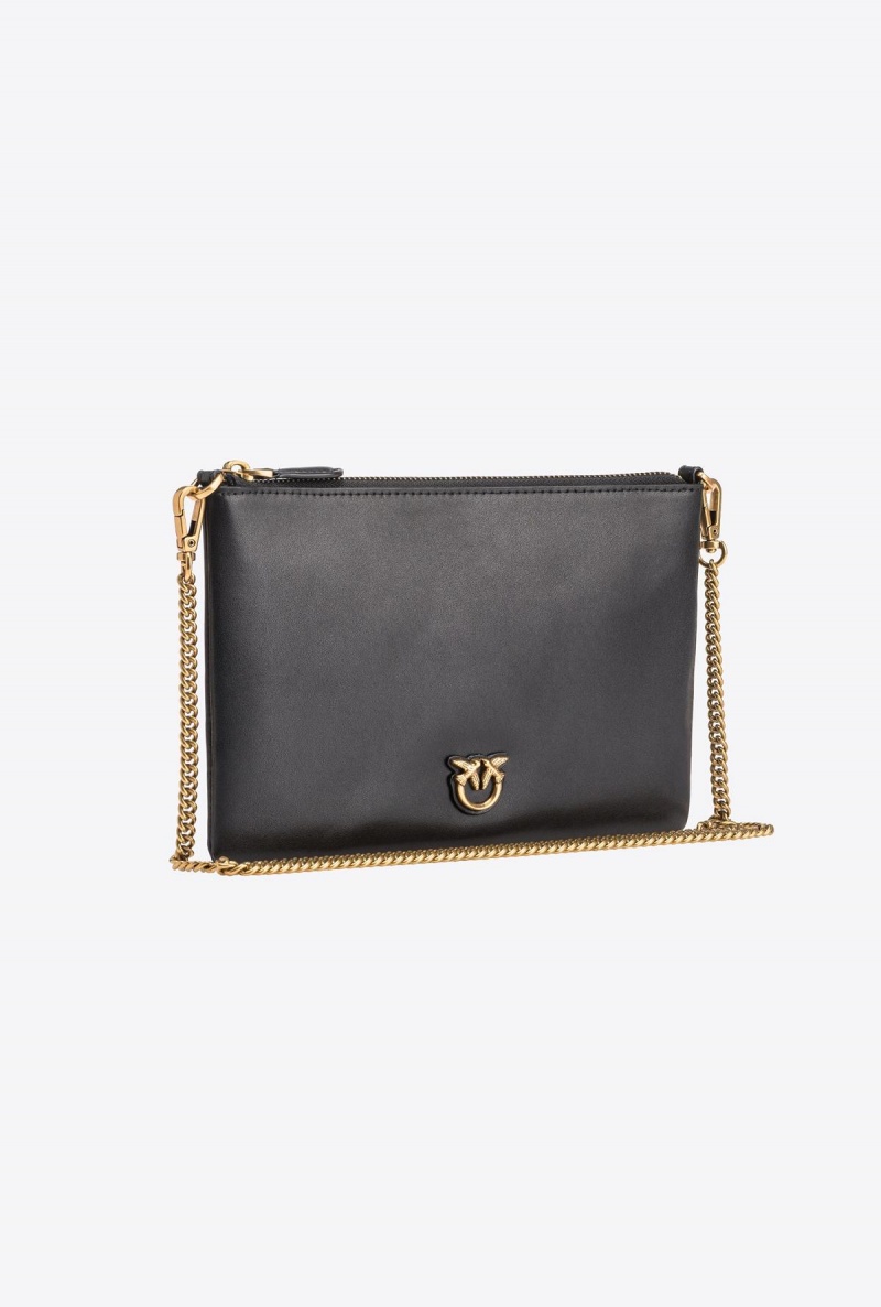 BLACK-ANTIQUE GOLD Pinko Classic Flat Love Bag Simply | MYJVR90887