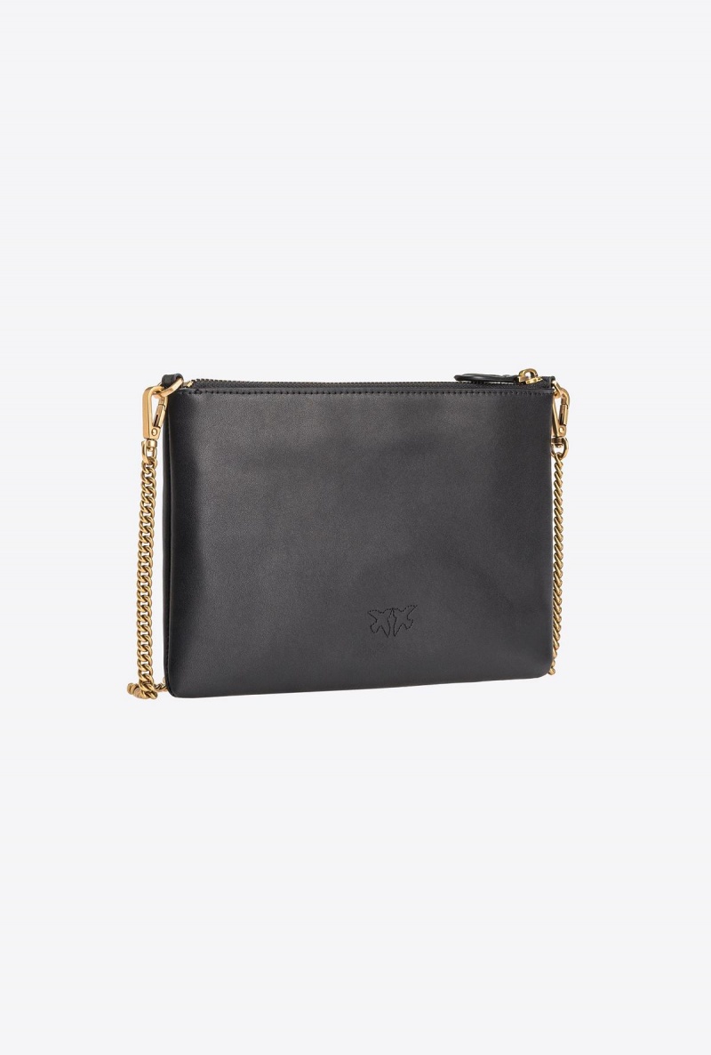 BLACK-ANTIQUE GOLD Pinko Classic Flat Love Bag Simply | MYQCS62776