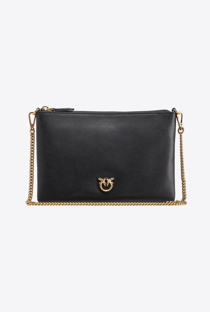 BLACK-ANTIQUE GOLD Pinko Classic Flat Love Bag Simply | MYQCS62776