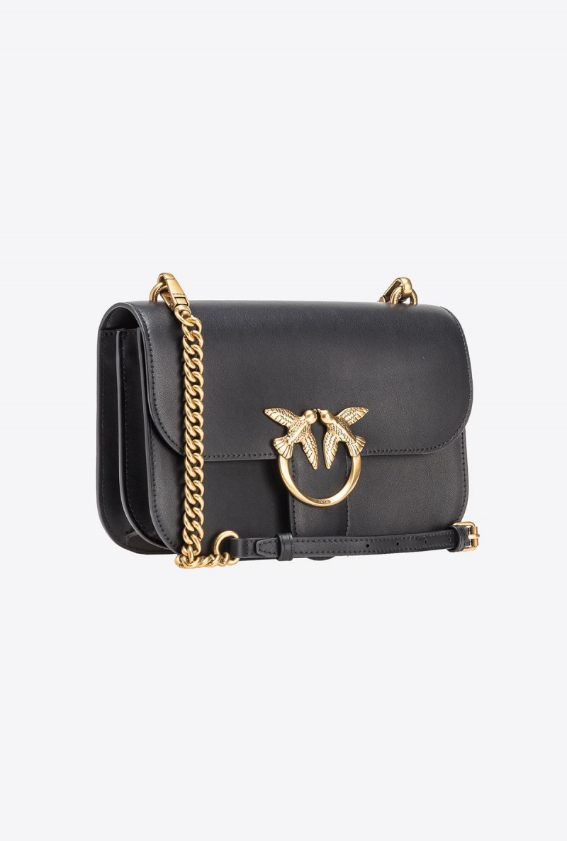 BLACK-ANTIQUE GOLD Pinko Classic Love Bag Bell Simply | MYJKU59565