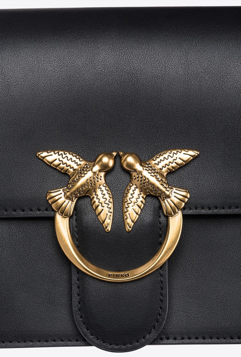 BLACK-ANTIQUE GOLD Pinko Classic Love Bag Bell Simply | MYJKU59565