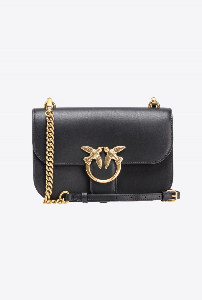 BLACK-ANTIQUE GOLD Pinko Classic Love Bag Bell Simply | MYJKU59565