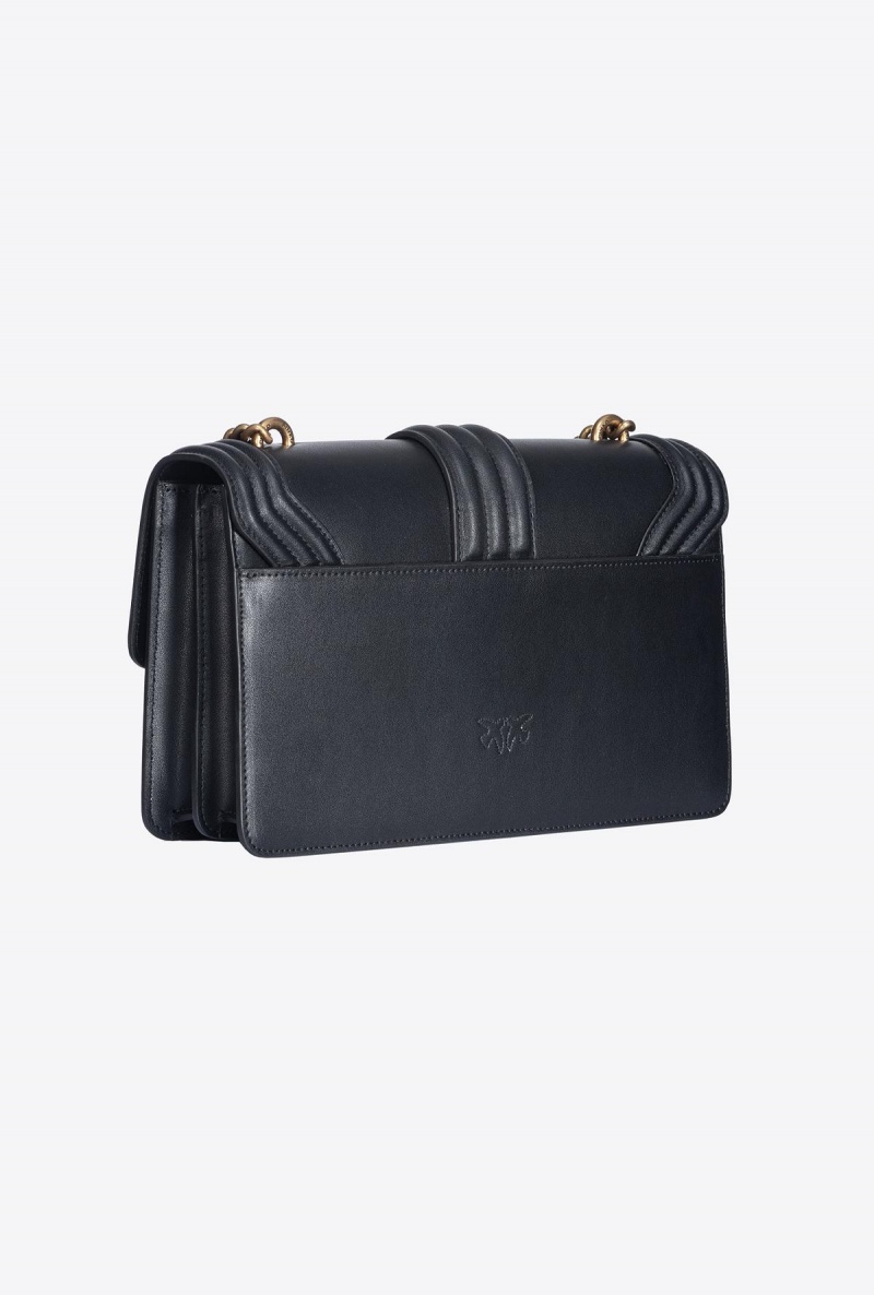 BLACK-ANTIQUE GOLD Pinko Classic Love Bag One with piping | MYQAV16395