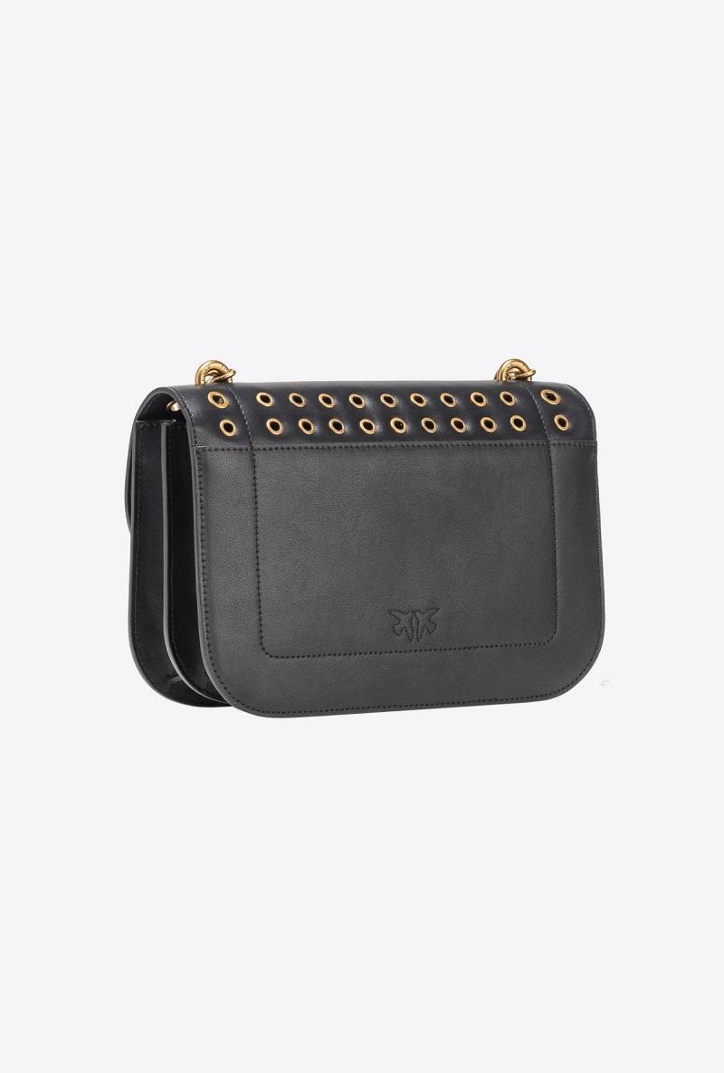 BLACK-ANTIQUE GOLD Pinko Classic Love Bag Bell with metal eyelets | MYJVR60155