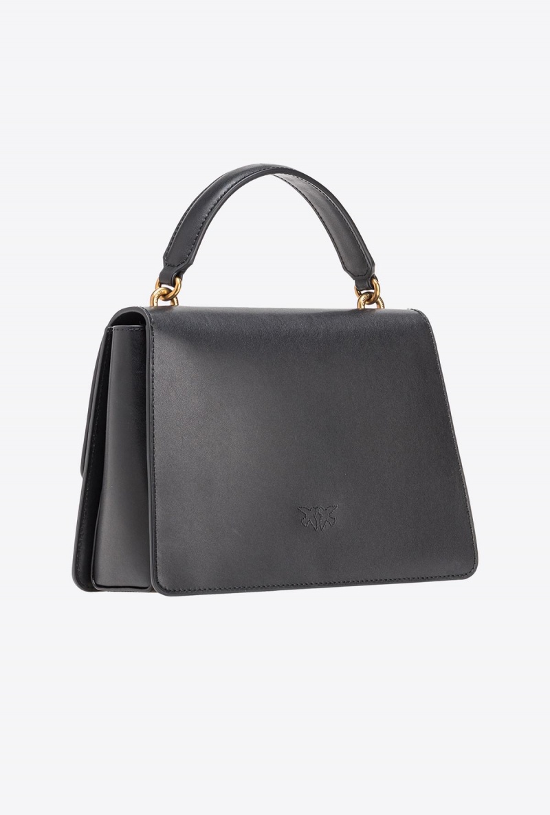 BLACK-ANTIQUE GOLD Pinko Classic Love Bag One Top Handle Light Simply | BMYSO44978