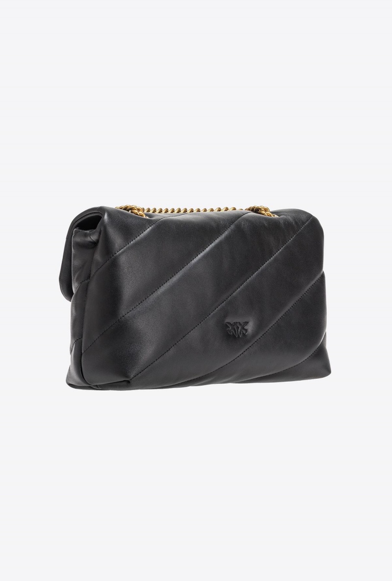 BLACK-ANTIQUE GOLD Pinko Classic Love Bag Puff Maxi Quilt | EMYHC27480