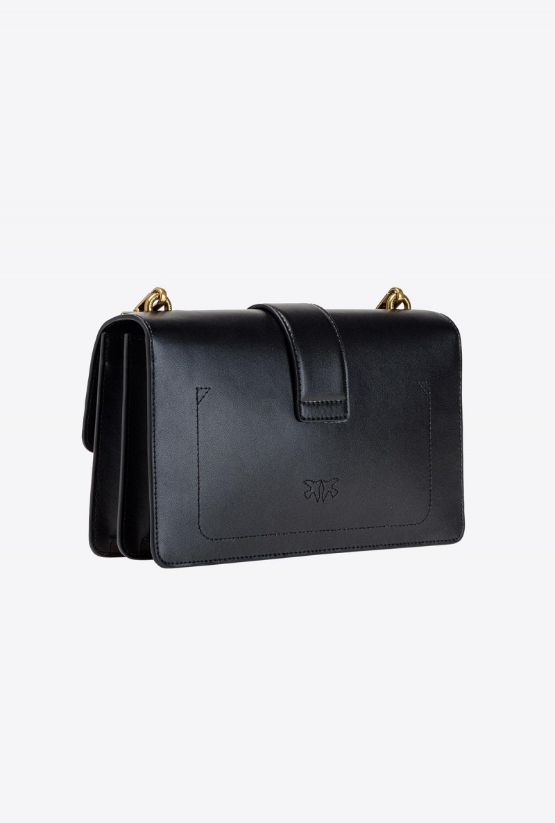 BLACK-ANTIQUE GOLD Pinko Classic Love Bag One Painted Studs | UMYTG86345