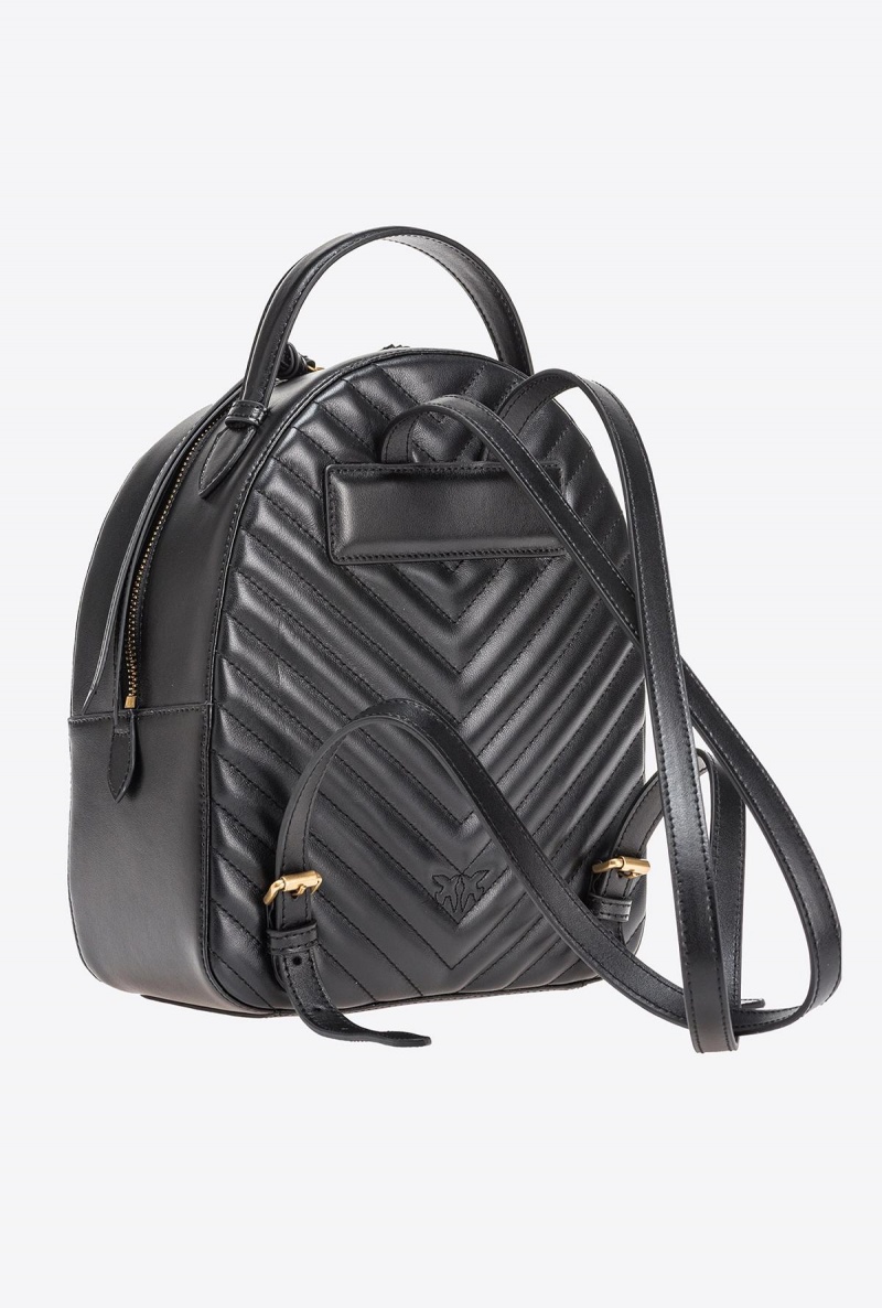 BLACK-ANTIQUE GOLD Pinko Love Backpack | XMYBH71441
