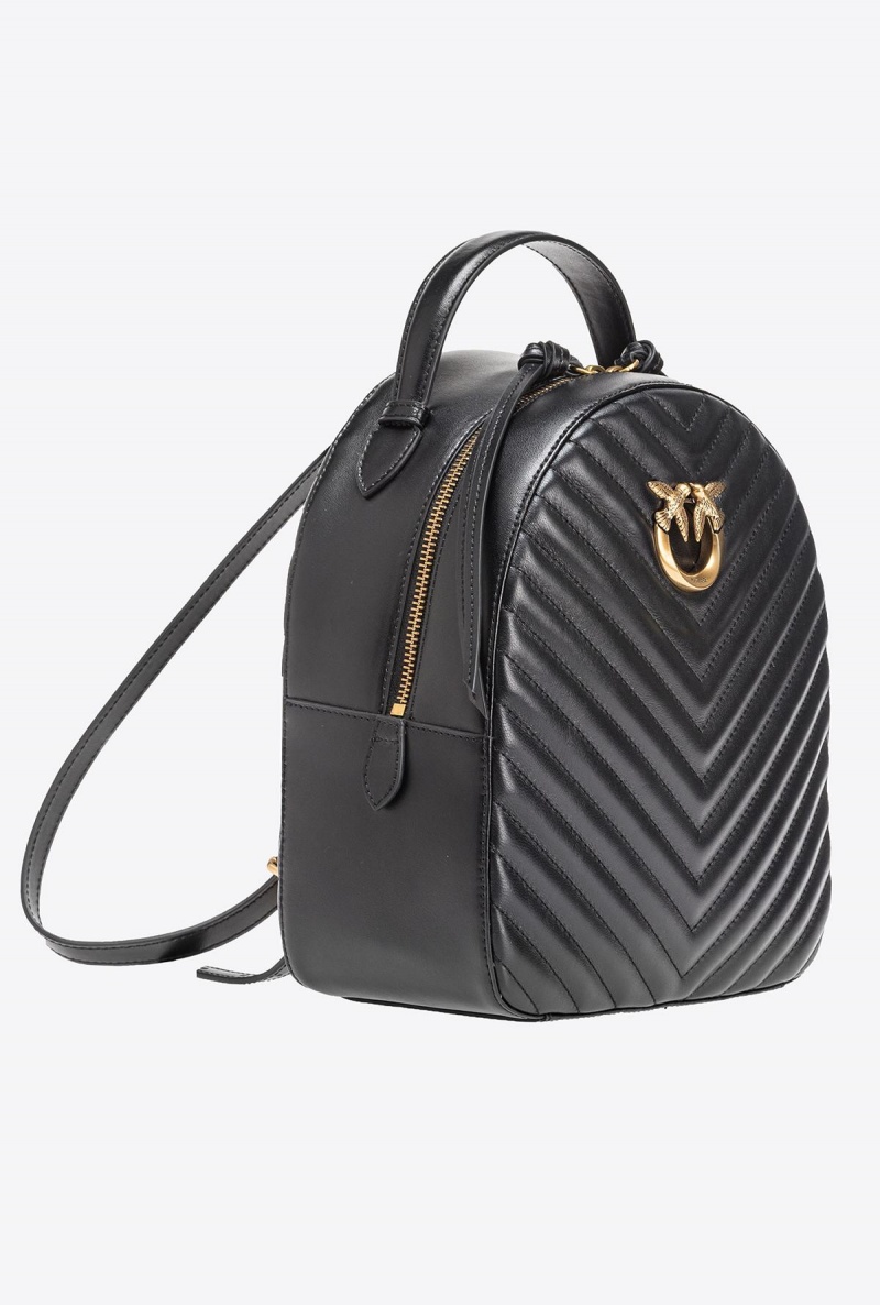 BLACK-ANTIQUE GOLD Pinko Love Backpack | XMYBH71441
