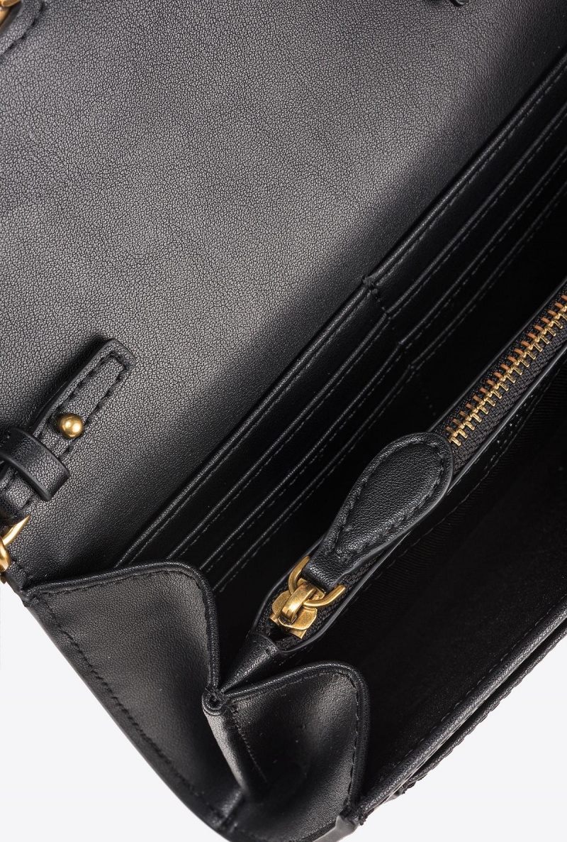 BLACK-ANTIQUE GOLD Pinko Love Bag One Wallet Simply | AMYWC52876