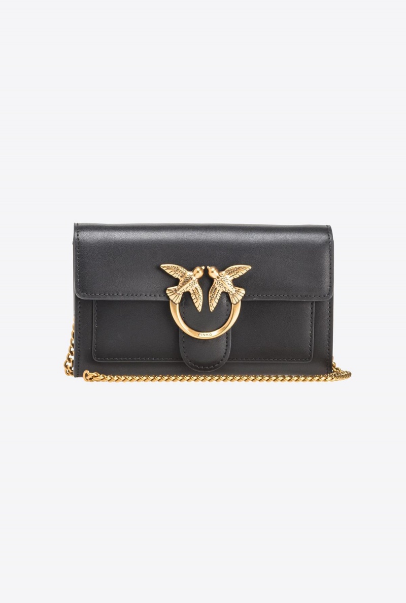 BLACK-ANTIQUE GOLD Pinko Love Bag One Wallet Simply | AMYWC52876