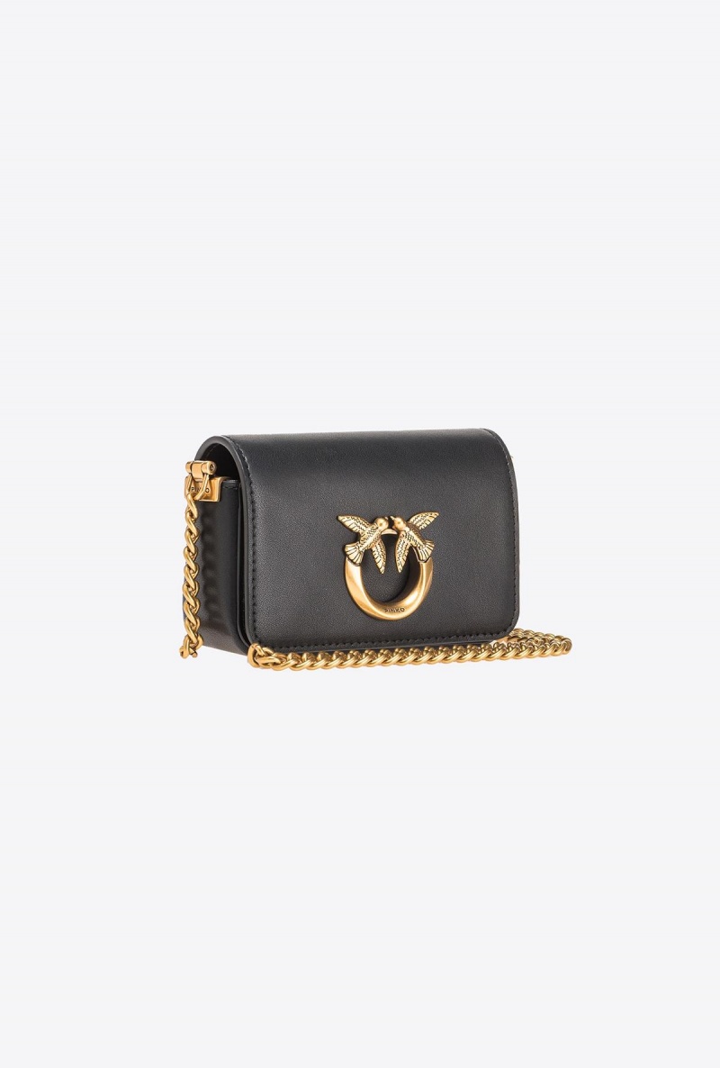 BLACK-ANTIQUE GOLD Pinko Micro Love Bag Click Simply | MYIIZ14609