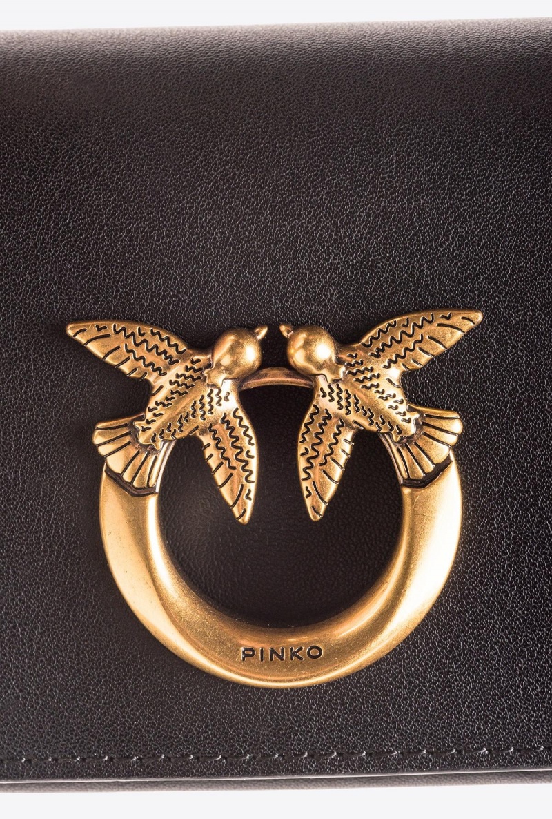 BLACK-ANTIQUE GOLD Pinko Micro Love Bag Click Simply | MYIIZ14609