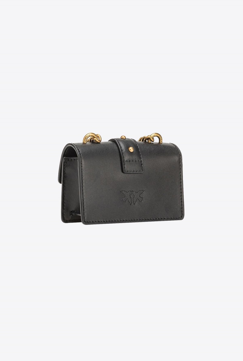 BLACK-ANTIQUE GOLD Pinko Micro Love Bag One Simply | MYICD89193